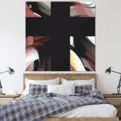 40x40" Trend Abstract Art Black White Powdery Leinwanddruck (Insitu (Schlafzimmer))