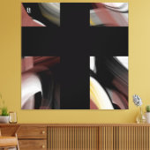 40x40" Trend Abstract Art Black White Powdery Leinwanddruck (Insitu (Wohnzimmer))