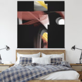 40x40" Trend Abstract Art Black White Powdery Leinwanddruck (Insitu (Schlafzimmer))