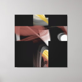 40x40" Trend Abstract Art Black White Powdery Leinwanddruck