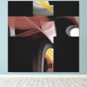 40x40" Trend Abstract Art Black White Powdery Leinwanddruck (Insitu (Holzboden))