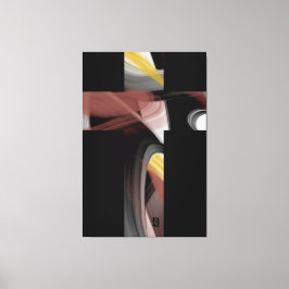 40x60" Trend Abstract Art Black White Powdery Leinwanddruck