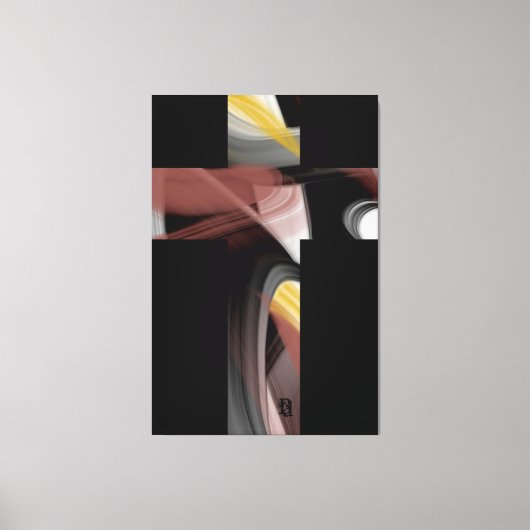 40x60" Trend Abstract Art Black White Powdery Leinwanddruck (Vorderseite)