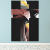 40x60" Trend Abstract Art Black White Powdery Leinwanddruck (Insitu (Holzboden))
