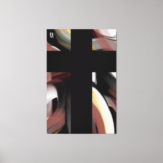 40x60" Trend Abstract Art Black White Powdery Leinwanddruck (Vorderseite)