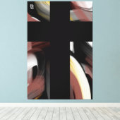 40x60" Trend Abstract Art Black White Powdery Leinwanddruck (Insitu (Holzboden))