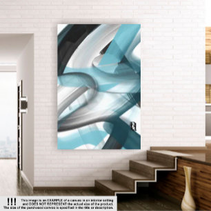40x60" Trend Abstrakt Art Leinwand Schwarz-weiß Bl