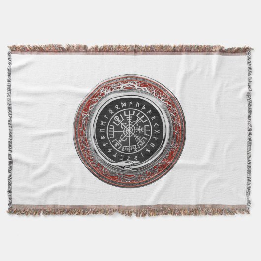 [410] Vegvisir - Viking Silver Magic Runic Compass Decke (Vorderseite)