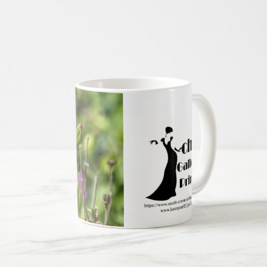 4111-Rosa Blume Tasse (VorderseiteRechts)