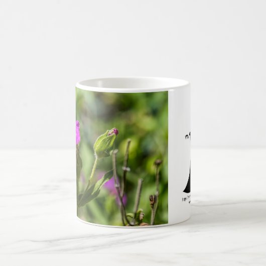 4111-Rosa Blume Tasse (Mittel)