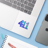 411 Angel Number Growth Sticker (Laptop mit iPhone)