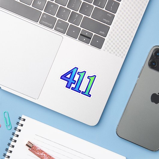 411 Angel Number Growth Sticker (Laptop mit iPhone)
