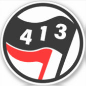 413 Western Mass Antifaschist Aufkleber (Vorderseite)