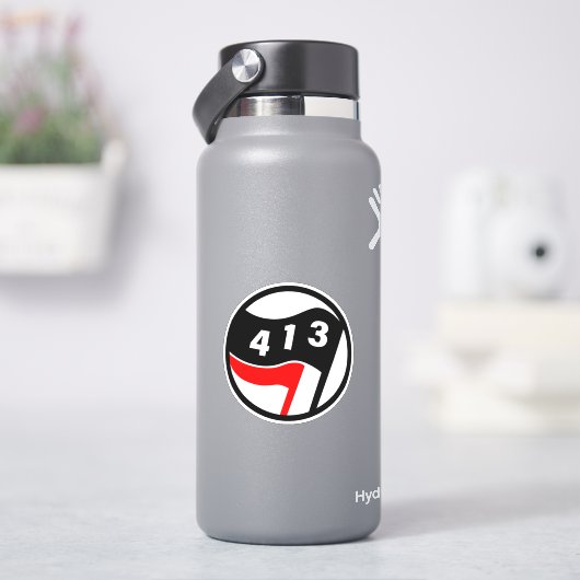413 Western Mass Antifaschist Aufkleber (HydroFlask)