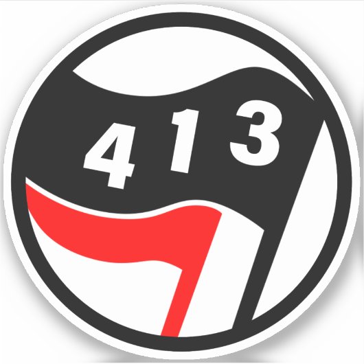 413 Western Mass Antifascist Aufkleber (Vorderseite)