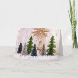 4149-Weihnachtsbaumen Rentierkarte Faltschachtel Feiertagskarte