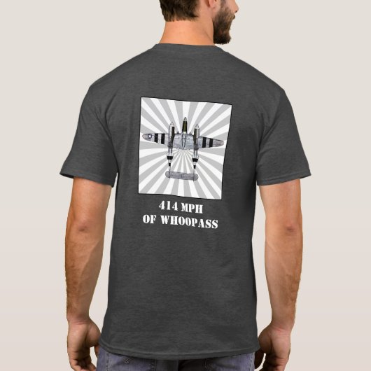 414 MPH of Whoopass - P-38 Blitze T-Shirt (Rückseite)