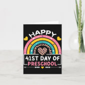41 Days Of School Happy 41st Day Of Preschool Teac Karte (Vorderseite)