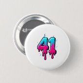 41 Eis-Drip-Meme Einundvierzig Vier Gen Alpha Sl Button (Vorne & Hinten)