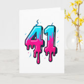 41 Eis-Drip-Meme Einundvierzig Vier Gen Alpha Sl Karte (Gelbe Blume)
