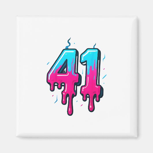 41 Eis-Drip-Meme Einundvierzig Vier Gen Alpha Sl Magnet (Vorne)