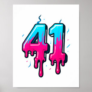 41 Eis-Drip-Meme Einundvierzig Vier Gen Alpha Sl Poster
