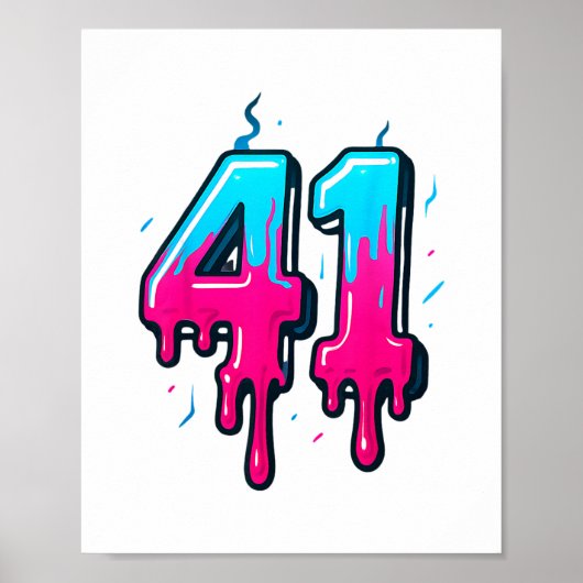 41 Eis-Drip-Meme Einundvierzig Vier Gen Alpha Sl Poster (Vorne)
