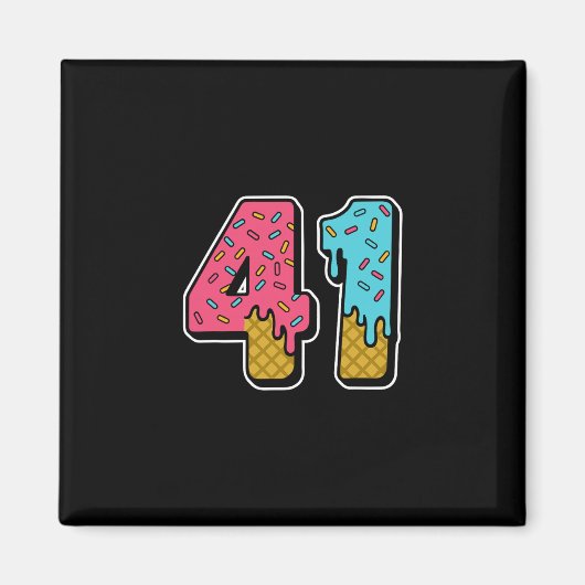 41 Eiscreme-Tropfen Meme 40 One Four Gen Alpha Sl Magnet (Vorne)