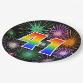 41. Event - Spaß, farbenfroh, kühl, Regenbogen 41 Pappteller (Schrägansicht)