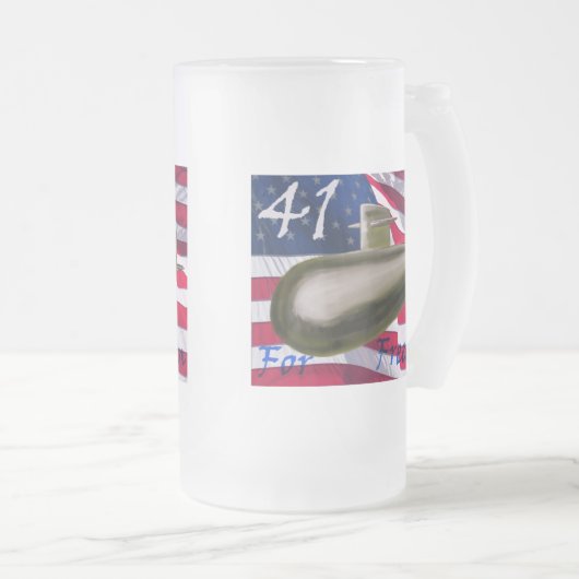 41 für Freiheit Mattglas Bierglas (VorderseiteRechts)