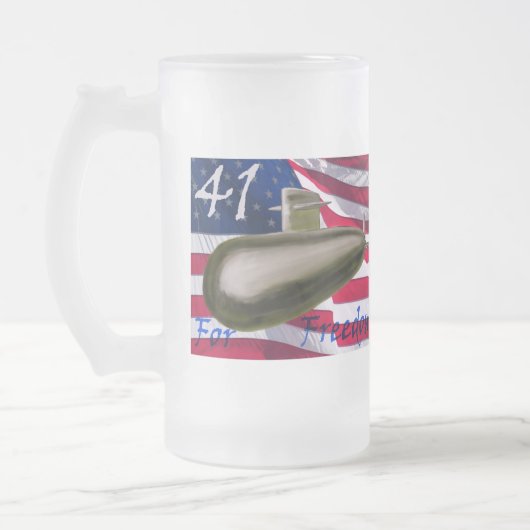 41 für Freiheit Mattglas Bierglas (Links)