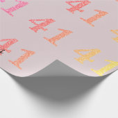 41. Geburtstag 41 Name Fabulous Blush Pink Geschenkpapier (Ecke)