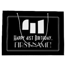 41. Geburtstag ~ Art Deco Inspiriert Look "41" + N