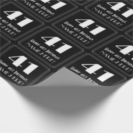 41. Geburtstag - Art Deco Inspiriert Look "41", Na Geschenkpapier