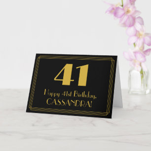 41. Geburtstag: Art Deco Inspiriert Look "41" + Na Karte