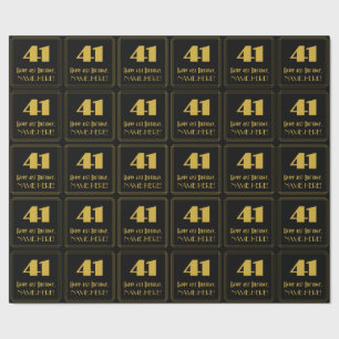 41. Geburtstag – Art Deco inspiriertes Aussehen "4 Geschenkpapier