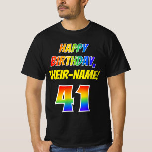 41. Geburtstag — Bold, Fun, Rainbow 41, Individuel T-Shirt
