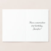 41. Geburtstag: Elegantes, Verziertes Script; Indi Folienkarte (Innenseite)