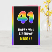 41. Geburtstag: Farbiger Regenbogen # 41, Individu Karte (Gelbe Blume)