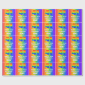 41. Geburtstag: Farbiges, lustiges Regenbogenmuste Geschenkpapier (Flach)