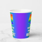 41. Geburtstag: Farbiges, lustiges Regenbogenmuste Pappbecher (Links)