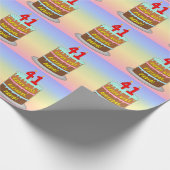 41. Geburtstag: Fun Cake and Candles + Individuell Geschenkpapier (Ecke)