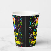 41. Geburtstag: Fun Musiknotens Pattern, Regenboge Pappbecher (Rechts)