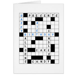 41. Geburtstag, Kreuzworträtsel-Puzzle Geburtstags
