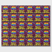 41. Geburtstag: Loving Hearts Pattern, Regenbogen  Geschenkpapier (Flach)