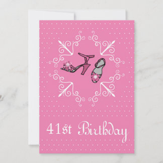 41. Geburtstag, rosa Schuhe, Einladung