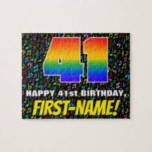 41. Geburtstag — Spaß, bunte Musiksymbole & "41"