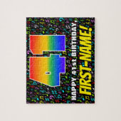 41. Geburtstag — Spaß, bunte Musiksymbole & "41" Puzzle (Vertikal)