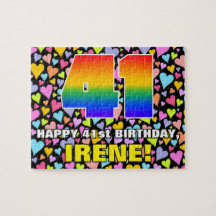 41. Geburtstag — Spaß, liebevolle Herzformen + "41