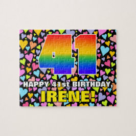 41. Geburtstag — Spaß, liebevolle Herzformen + "41 Puzzle